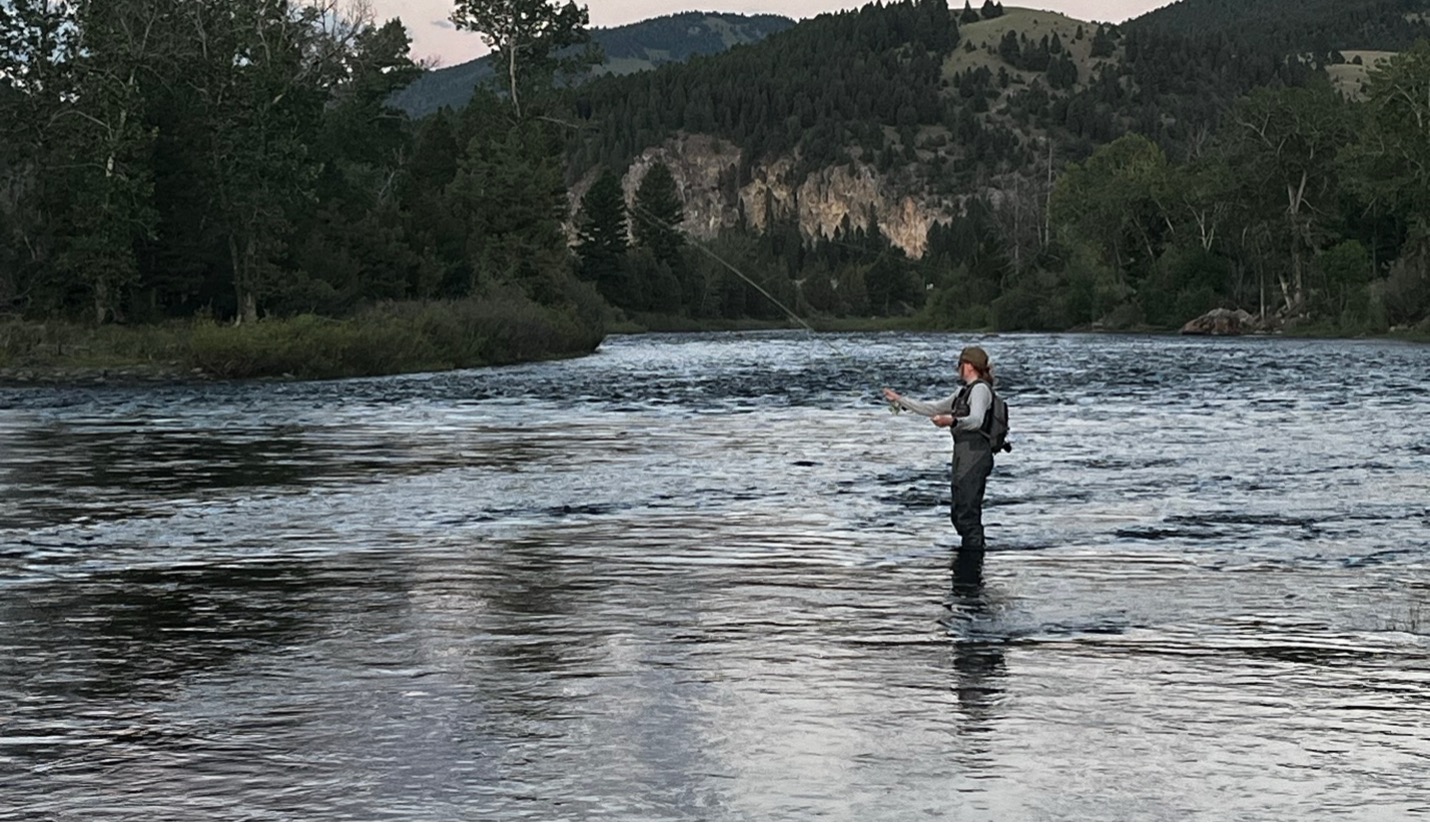 Fly fishing on a cold-water trout river
